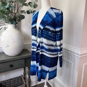 NWT Chico’s India Ink Ocean Stripe Open Front Lightweight Jacket/Topper Size 2